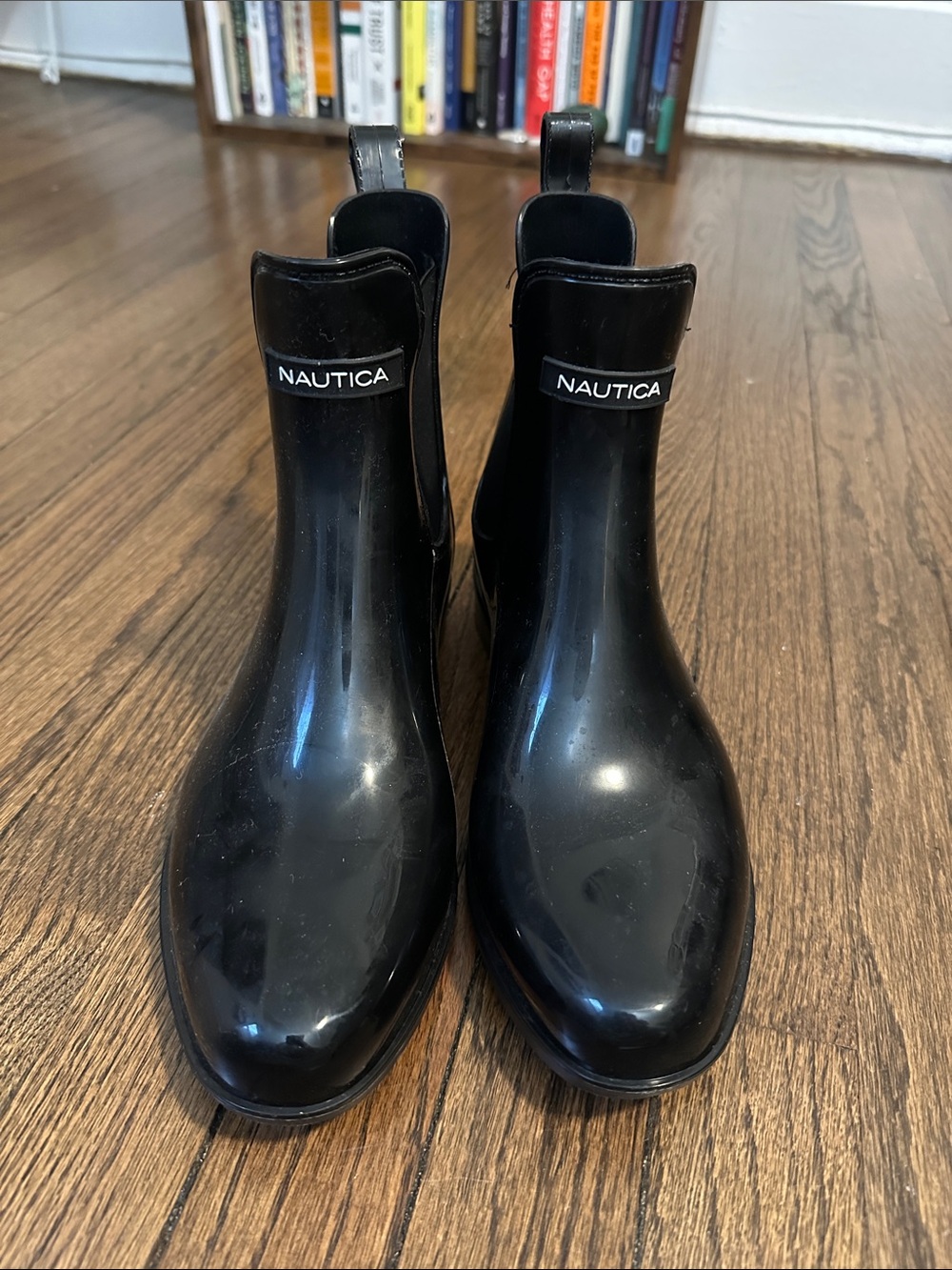 Nautica Black Womens Chelsea Rain Ankle Boots